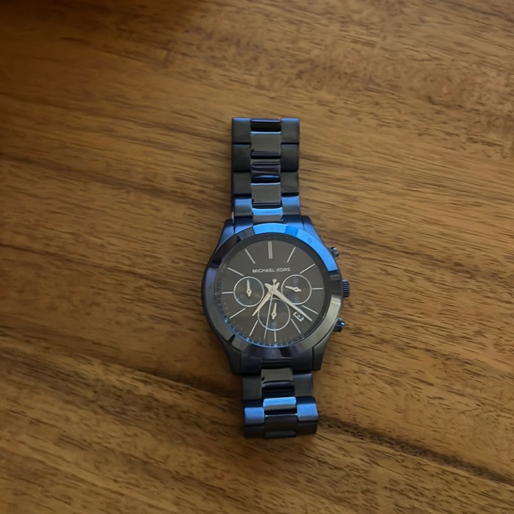 Oversized Slim Runaway Blue-Tone Watch